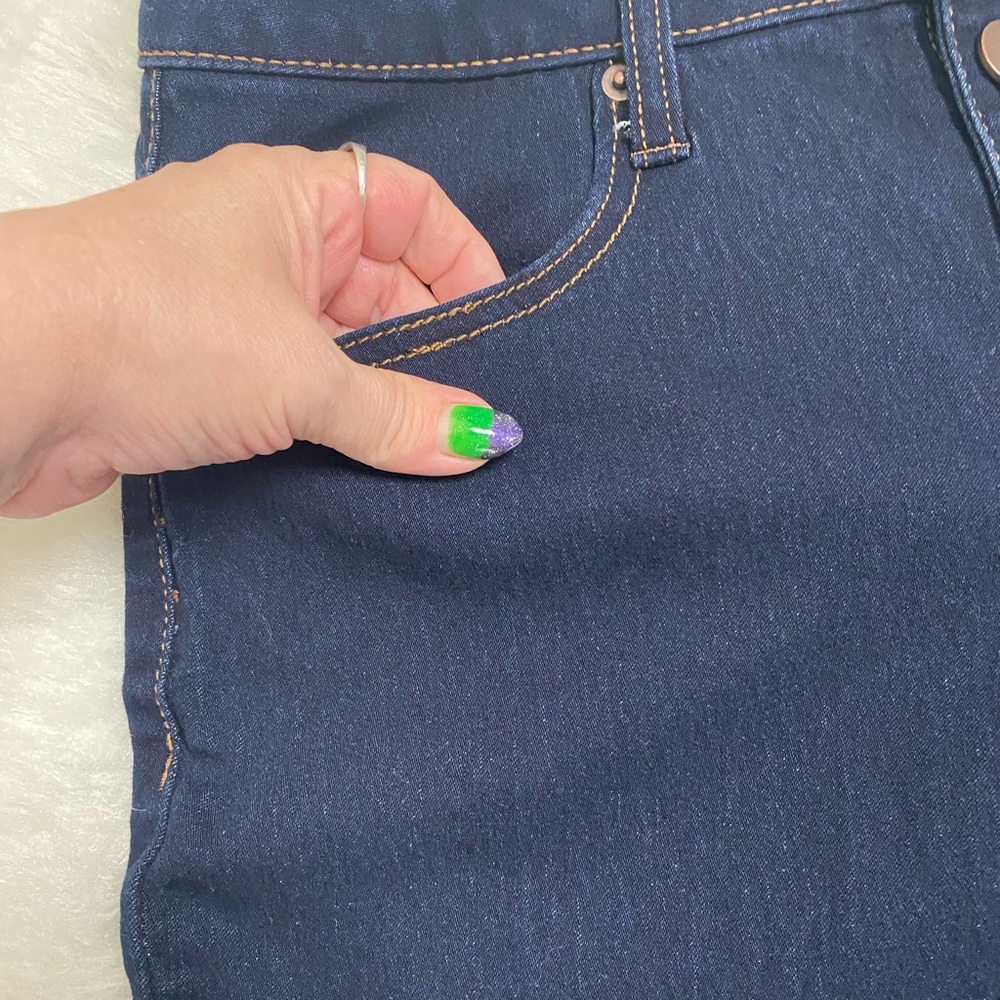 Offer   NWOT NOBO high rise button up dark wash skinny jeans size 13 spring - Picture 4 of 10